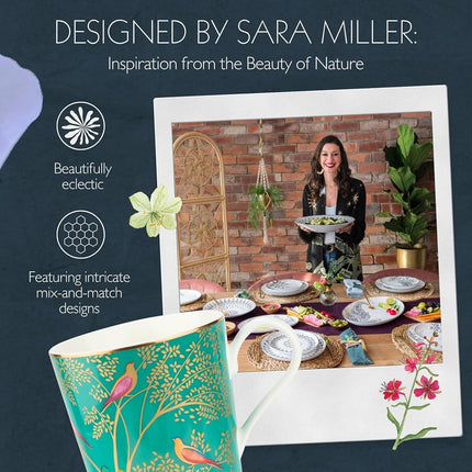 Portmeirion Sara Miller SMCG78914-XG Chelsea Mug - Dark Green, 120 Count (Pack of 1)