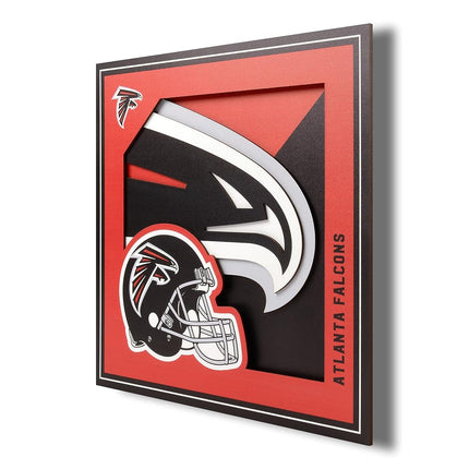 YouTheFan NFL Atlanta Falcons Serie de arte de pared con logotipo 3D - 12x12