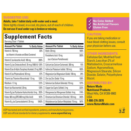 Nature Made Multi For Her 50+ Multiple Vitamin and Mineral, 90 Tablets (Pack of 3)