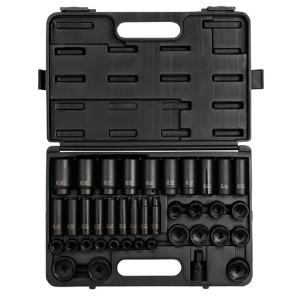 Sunex 2668, 1/2 Inch Drive Master Impact Socket Set, 39-Piece, SAE, 3/8" - 1-1/2", Standard/Deep, Cr-Mo Steel, Heavy Duty Storage Case, Includes Universal Joint