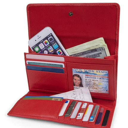 Timberland womens Leather Rfid Flap Cluth Organizer Wallet, Cherry (Pebble), One Size UK
