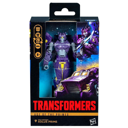 Transformers Age of The Primes Deluxe Class The Thirteen Solus Prime, 5.5-Inch Converting Action Figure, Robot Toys for Ages 8+