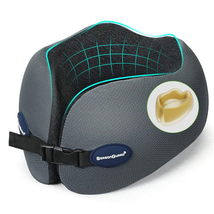 Season Guard Travel Car Airplane Neck Pillow - Memory Foam Head Rest Support Traveling Essentials - Sleeping Neck Cushion Pillows for Adult Kids - Long Flight Air Accessories Gift for Women, A01 Deep
