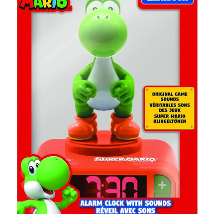 LEXIBOOK Nintendo Super Mario Sound Effects-Kids Alarm Clock with Snooze, Orange/Green