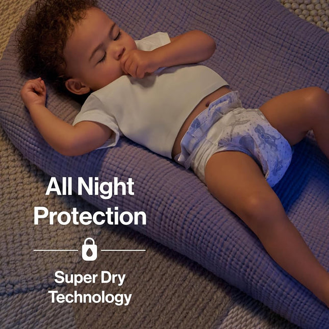 The Honest Company Clean Conscious Overnight Diapers for Sensitive Skin | Hypoallergenic, Fragrance Free | Cozy Cloud + Star Signs | Club Box, Size 3 (16-28 lbs), 52 Count