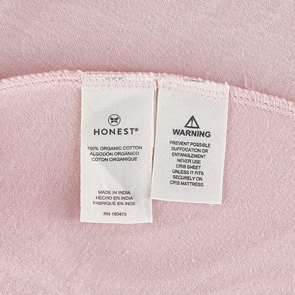 HonestBaby 2-Pack Organic Cotton Fitted Crib Sheets, Light Pink, One Size