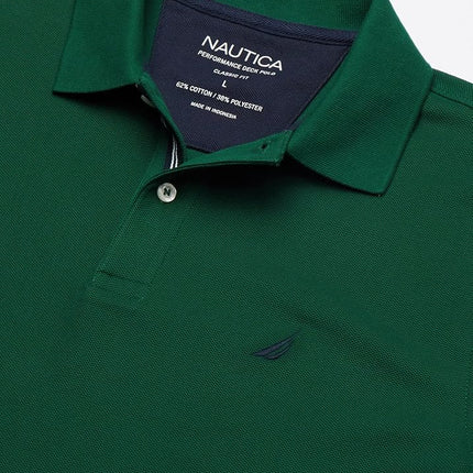 Nautica Men's Classic Short Sleeve Solid Polo Shirt, Tidal Green, 3XL