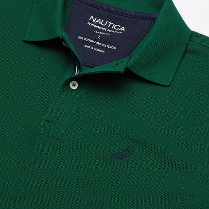 Nautica Men's Classic Short Sleeve Solid Polo Shirt, Tidal Green, XL