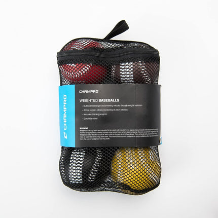 Champro Training Baseballs, Set of 6 (Red/Maroon/Green/Yellow/Blue/Black, 9-Inch)