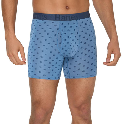 Hanes Originals Supersoft Boxer Briefs, Viscose from Bamboo Men's Underwear, Solids & Prints, 3-Pack, Blue/Green, S