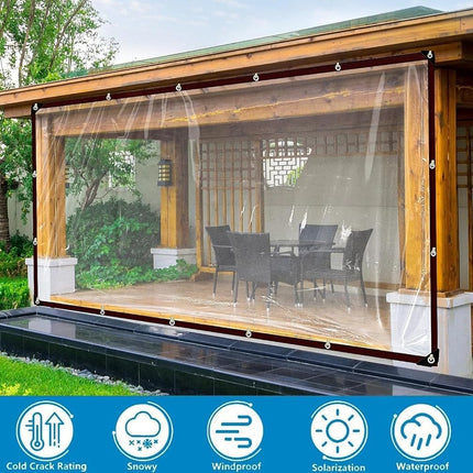 Clear Tarp - Heavy Duty Waterproof 9x16FT Plastic Tarps with Grommets Clear Vinyl Tarps for Outdoor Porches Transparent Tarpaulin for Patio Enclosure Roofs Greenhouse Plant Chicken Coop Cover