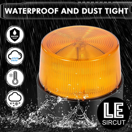 LE Sircut LE228 (Mini) — Amber LED USB Rechargeable Strobe Beacon | Selectable Rotation & Flash Modes | Strong Magnetic Base for Car • Truck • Emergency • Construction | Energy Class A++