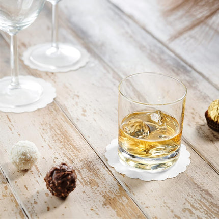 Disposable White Paper Coasters for Drinks, 3.5 Inch Round Coasters for Bar, Cocktail, Beverage, Wine Or Event, 500 Pack Bulk