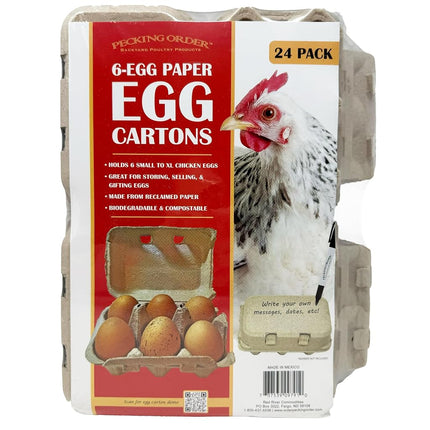 Cartones de huevos de papel para 6 huevos - Paquete de 24
