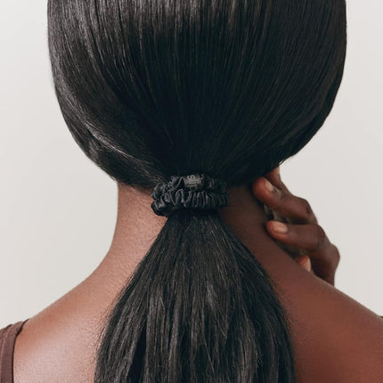 Slip Silk Hair Ties, Black Skinny Scrunchies, Set of 4 | Anti-Damage