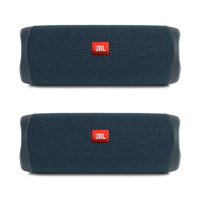JBL Flip 5 Waterproof Portable Wireless Bluetooth Speaker Bundle - (Pair) Blue