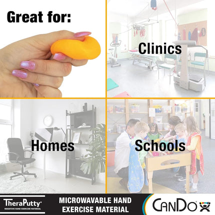 CanDo Microwavable TheraPutty Exercise Material, Orange: Soft, 1 lb