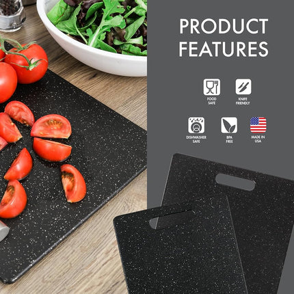 Dexas Superboard Pastry Board and Cutting Boards, Set of Two, Midnight Granite Color