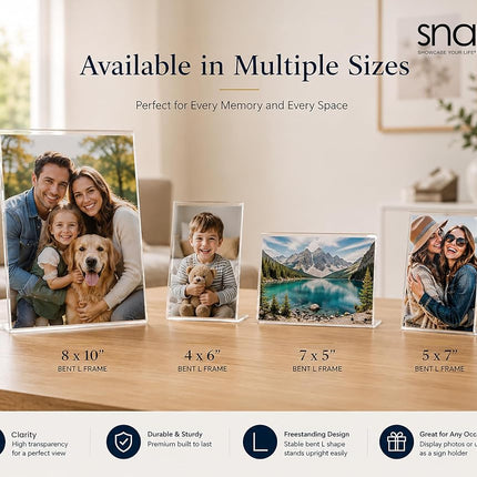 Snap 4x6 Clear Acrylic Self Standing Frame, Set of 12