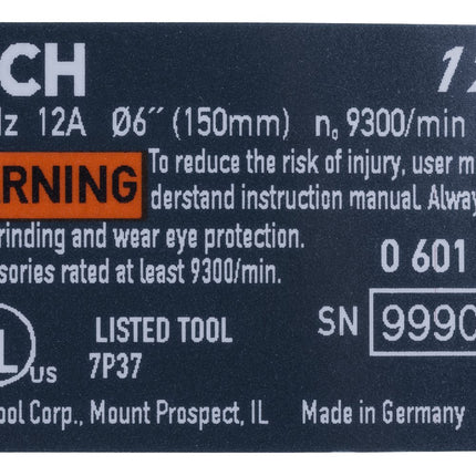 Bosch Parts 1601118F72 Nameplate