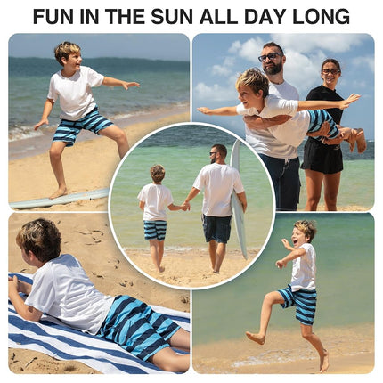 Kanu Surf Maillot de Bain Rayé Troy pour Petits Garçons, Marine/Bleu, 3T