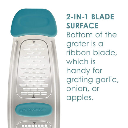 Râpe multi-usage en acier inoxydable Rachael Ray 47901, bleu agave