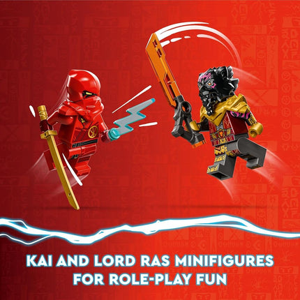 LEGO NINJAGO Kai and Ras’ Car and Bike Battle 71789 Beginner Building Toy Set, Features a Ninja Car Toy and Bike Plus 2 Minifigures, Birthday Gift for Toddlers and Kids Who are Little Ninja Fans