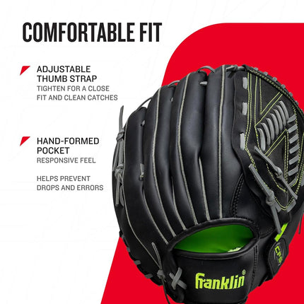 Franklin Sports Field Master Midnight Series Baseball Glove-Right Handed Thrower