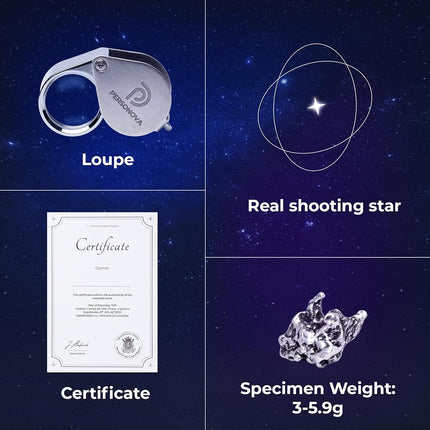 PERSONOVA Authentic Meteorite Rock Gift Box – Real Space Rock with Certificate, Magnifying Glass & PE Display Case – Unique Outer Space Gift for Teens & Adults & Astronomy Lovers