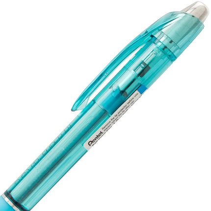 Bolígrafo Pentel RSVP Super RT, línea mediana (1,0 mm), tinta azul cielo, caja de 12 (BX480-S)