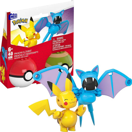MEGA Pokémon Building Toys Set Pikachu & Zubat wit