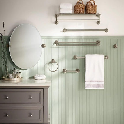 Moen DN6886BN Sage Bathroom Towel Ring, Brushed Nickel