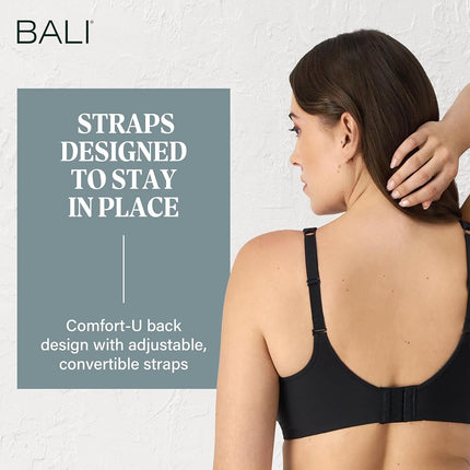 Bali womens3439One Smooth U Ultra Light Illusion Neckline Underwire Bra Bra - Black - 34D