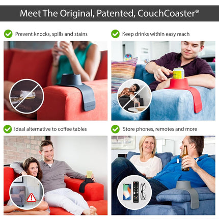 CouchCoaster - The Ultimate Drink Holder for Your Sofa, Mocha Brown