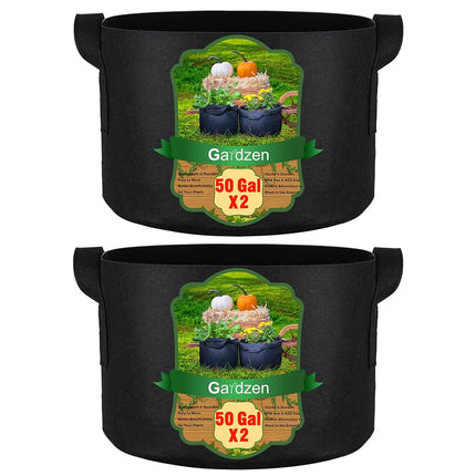 Gardzen 2-Pack 50 Gallon Grow Bags, Aeration Fabri