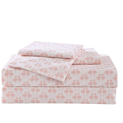 Tommy Bahama - King Sheets, Cotton Percale Bedding Set, Crisp & Cool, Stylish Home Decor (Flamingle Pink, King)