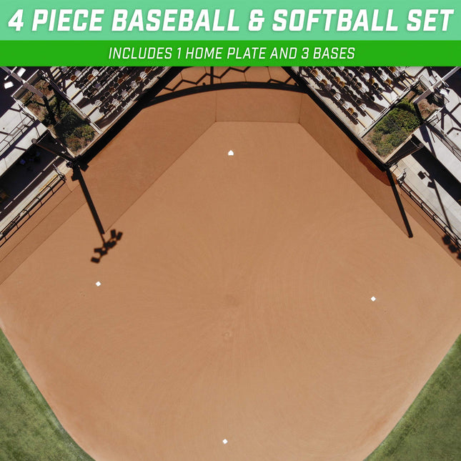 GoSports Baseball & Softball 4 Piece Premium Base Set - Heavy-Duty for Athletes