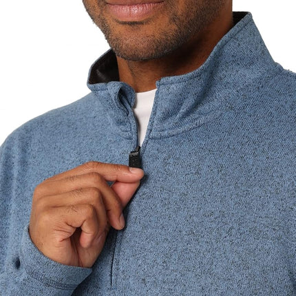 Wrangler Authentics Men's Long Sleeve Fleece Quarter-Zip Shirt, Riviera, XL