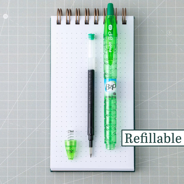 Pilot B2P Couleurs - Stylo Bille Gel Rétractable et Rechargeable Fabriqué à Partir de Bouteilles Recyclées, Pointe Fine, Encres G2 Couleurs Assorties, Paquet de 14 (15355)