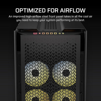 CORSAIR 9000D RGB AIRFLOW Super Full-Tower PC Case – Fits up to 18x 120mm, 7x 140mm, or 4x 200mm Fans – InfiniRail™ Fan Mounting – iCUE LINK System Hub Included – No Fans Included – Black