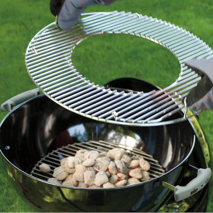 Weber Grill Grates for 57 cm Charcoal Barbecues - Gourmet BBQ System, Robust Steel Grates with GBS Insert for Versatile Accessories – Silver (8835)