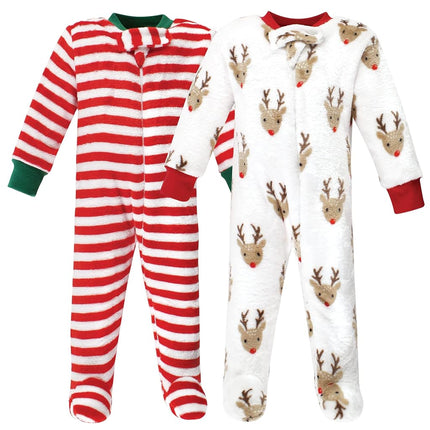 Hudson Baby Baby Girls' Plush Sleep and Play, Rudolph, 6-9 Months