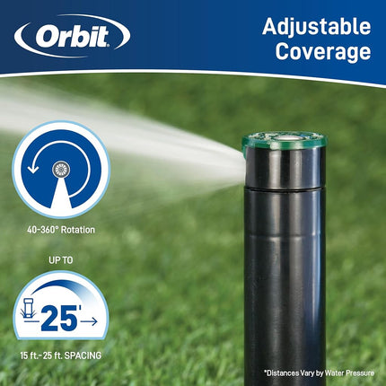 Orbit 55469 – Sprinkler Saturn III Medium Scope, pre-Installed with Nozzle, 5.50 x 11 x 17 cm, Black/Green