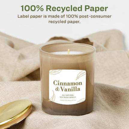 Avery EcoFriendly Matte White Recycled Arched Square Labels, 2" x 2-3/16", Print-to-The-Edge, Matte White Labels, Permanent Adhesive, Laser/Inkjet Printable, 300 Total
