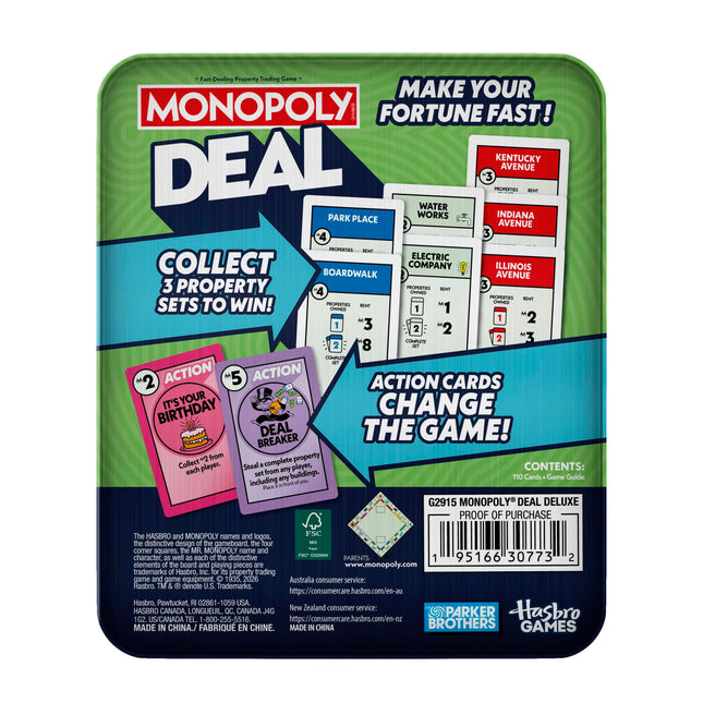 Hasbro Monopoly Deal Tin