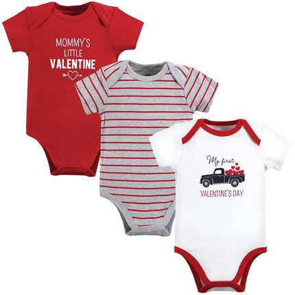 Hudson Baby Baby Bodysuits de algodón, camión de San Valentín, 3-6 meses