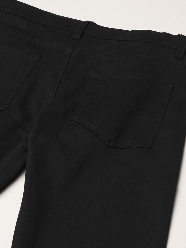 Pantalón chino de sarga elástica con parte delantera plana para niños Nautica, estilo caqui, con 5 bolsillos, color negro, talla 12 Husky