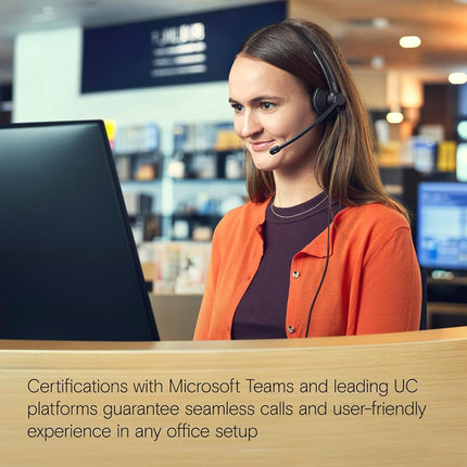 EPOS IMPACT 100 MS Mono USB-C+A Headset with Microphone, Microsoft Teams Certified, Noise-Cancelling, Lightweight, Soft Silicone Side Support, USB Adapter, Call Control, UC Professional Use