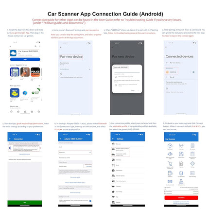 Veepeak OBDCheck BLE+ Bluetooth OBD2 Scanner Car OBD-II Diagnostic Scan Tool Check Engine Light Code Reader for iOS & Android