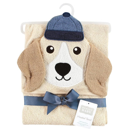 Hudson Baby Unisex Baby Cotton Animal Face Hooded Towel, Baseball Dog, One Size